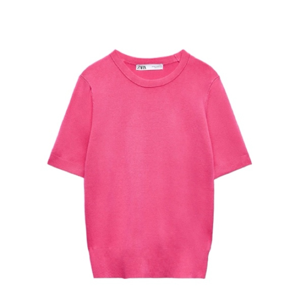 Fuchsia Pink Zara Basic Knit Sweater 🩷